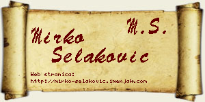 Mirko Selaković vizit kartica